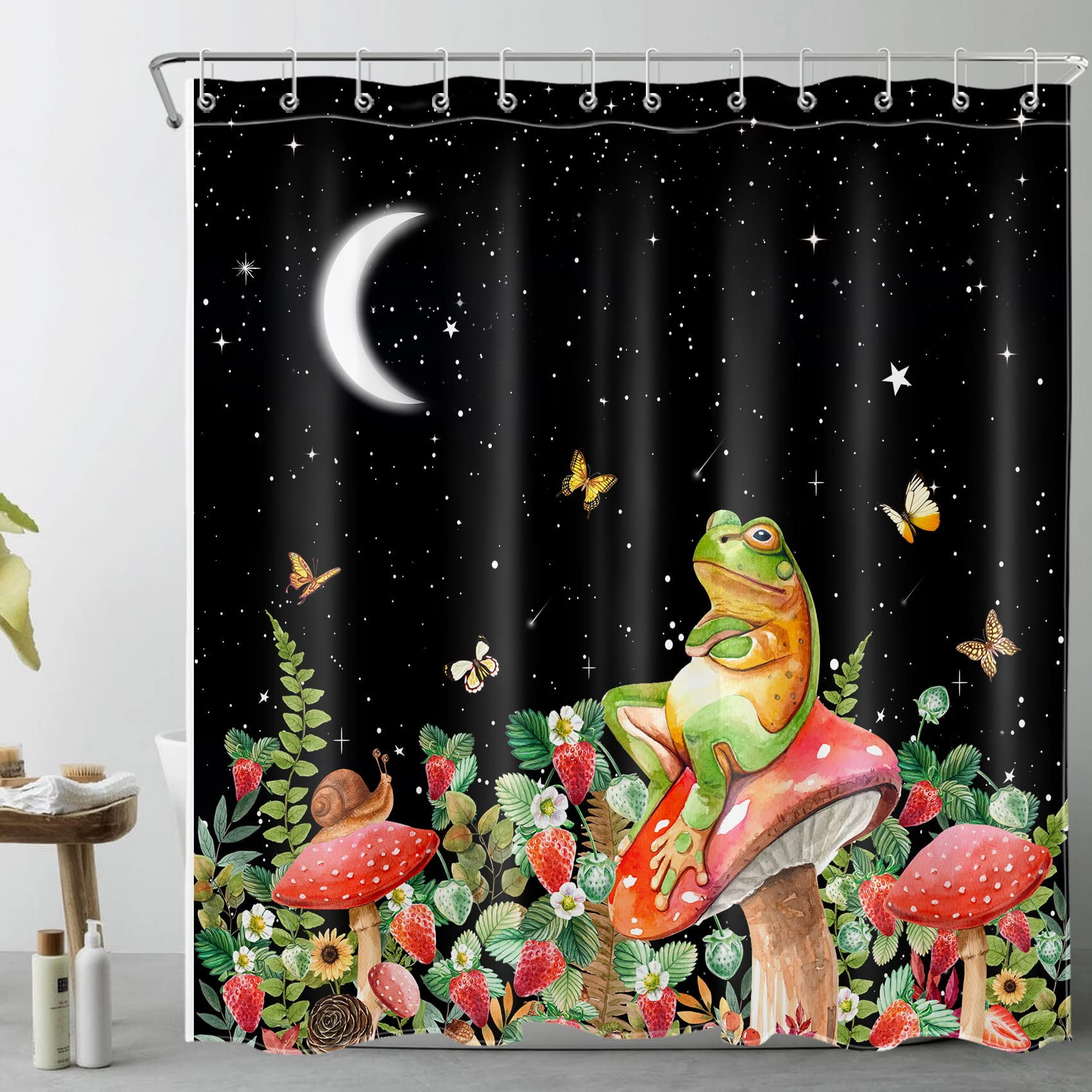 Funny Frog Shower Curtain Black＆White Funny Words I Saw That Modern ...