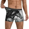 thumbnail image 2 of Kdxio Men's Boxer Briefs with Running Horse Black And White Print - Comfortable and Breathable Underwear for Everyday Wear, 2 of 7