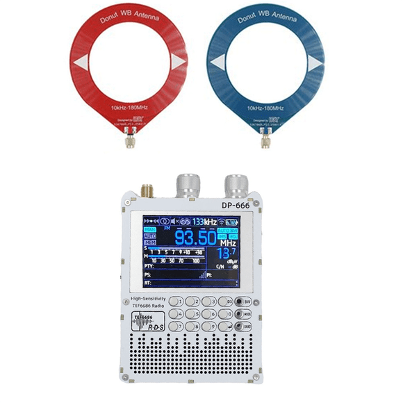 Radio DP-666 TEF6686 con Pantalla Táctil IPS de 2,8 Pulgadas, Alta Sensibilidad, Banda , FM, LW, MW, SW.