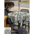 thumbnail image 4 of Outdoor Tablecloth with Umbrella Hole and Zipper, Sage Green Vintage Square Table Cloth 60x60 Inch Waterproof Tablecloth, Stripes Painting Retro Abstract Art Picnic Table Cover for Patio Camping, 4 of 7