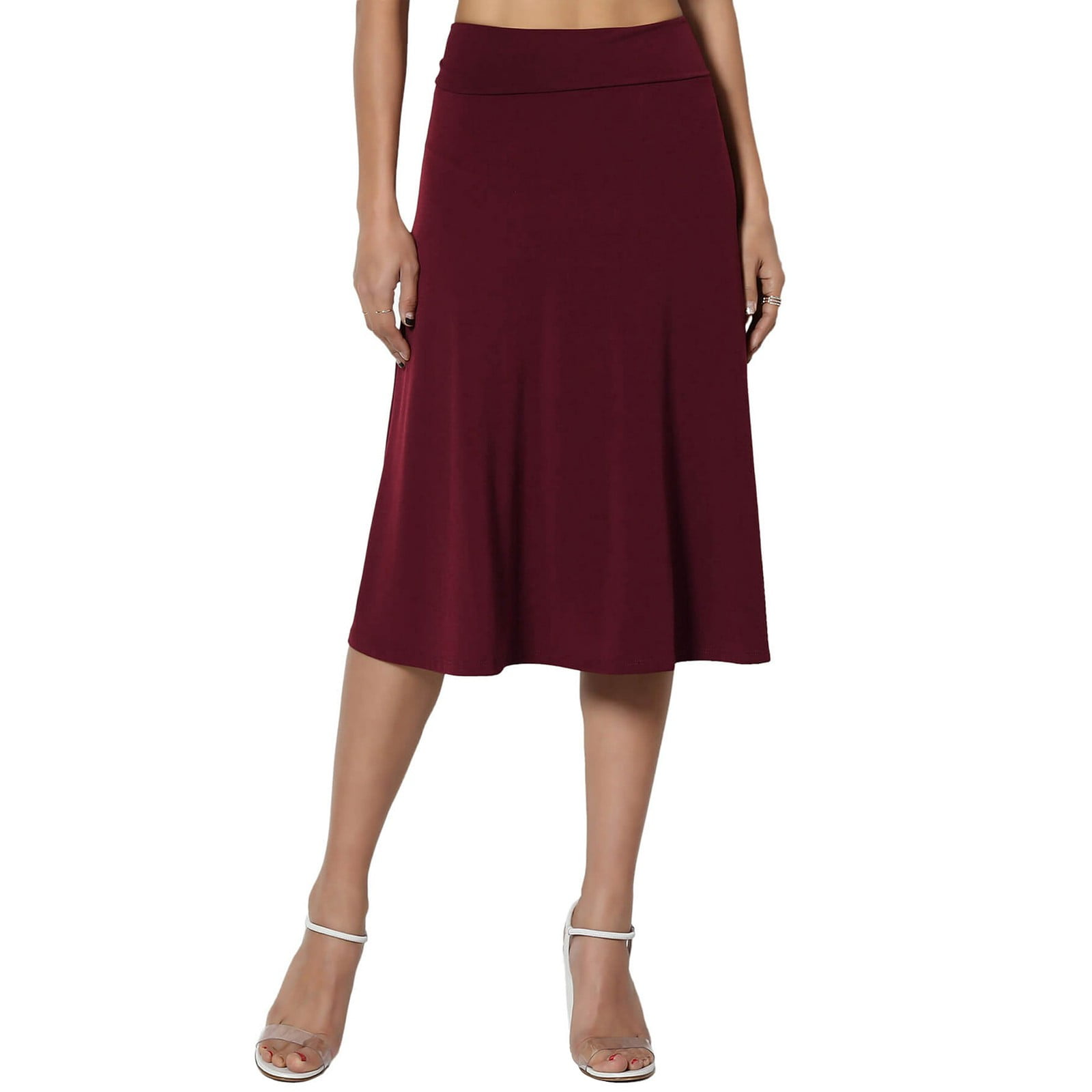 Skpblutn A Line High Waisted Solid Polyester Skirt, (Women's)