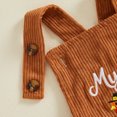 thumbnail image 6 of Cjfdfy Newborn Baby Boy Fall Thanksgiving Ouftits My First Thanksgiving Turkey Romper Turkey Embroidery Sleeveless Overalls Corduroy Bodysuit Cute Thanksgiving Fall Winter Outfit, 6 of 9