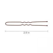 EXLEAF 2.8 Inch U Shaped Hair Pins for Women Girls,Long Hair Pin Bobby Pin for Secure Bun Hairstyles,100 Count (Brown)