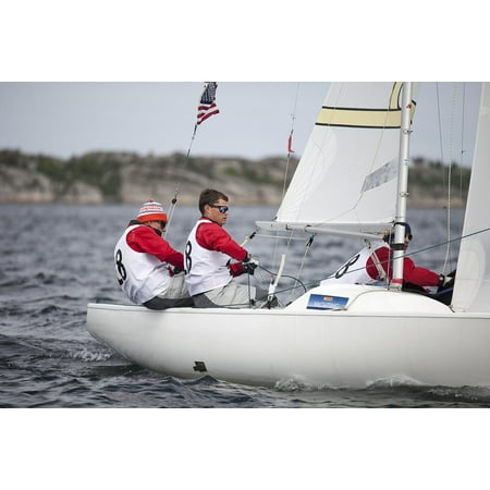 Peel-n-Stick Poster of Vessel Competition Male Racing Men Sailboats Poster 24x16 Adhesive Sticker Poster