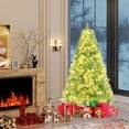 thumbnail image 2 of Gymax 6 FT Pre-Lit Tinsel Christmas Tree Artificial Xmas Tree w/ 688 Lush Branch Tips Fruit Green, 2 of 10