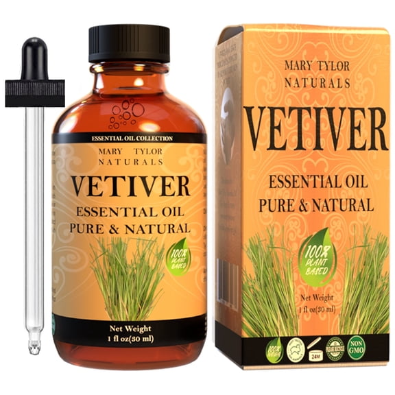 Vetiver Essential Oil (1 oz), Premium Therapeutic Grade, 100% Pure and Natural, Perfect for Aromatherapy, Soothing the Body and Mind, and Much More by Mary Tylor Naturals