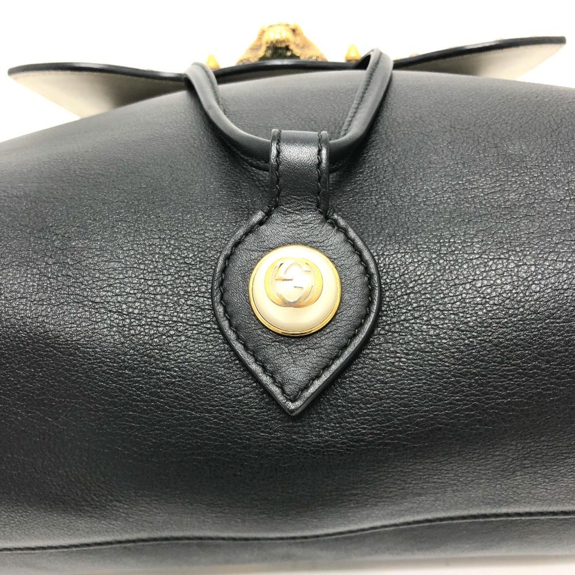 Pre-Owned GUCCI 432266 Studded Animalier Backpack in Black  display picture 1
