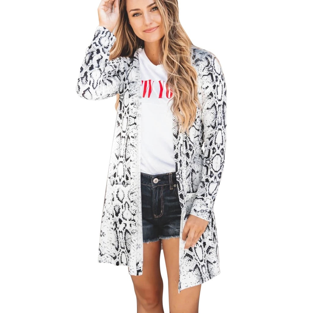snake print cardigan
