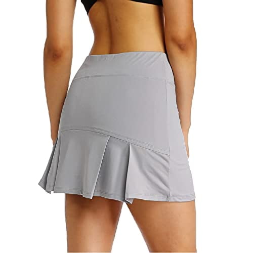 Ibeauti Womens Back Pleated Athletic Tennis Golf Skorts Skirts with 3  Pockets Mesh Shorts for Running Active Workout (Grey, X-Large) - Walmart.com