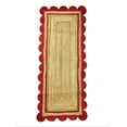 thumbnail image 4 of Kh Handloom Handmade Braided Natural Pure Jute Area Rug ,Red Boundry Floor Scalloped Rug, Village ART, 4 of 5
