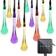 thumbnail image 1 of Cadena de luces solares para decoración de exteriores, fácil de usar y con energía solar, luces de hadas impermeables con forma de gota de agua para decoración de jardín, patio, porche (19,7 pies,, 1 of 6
