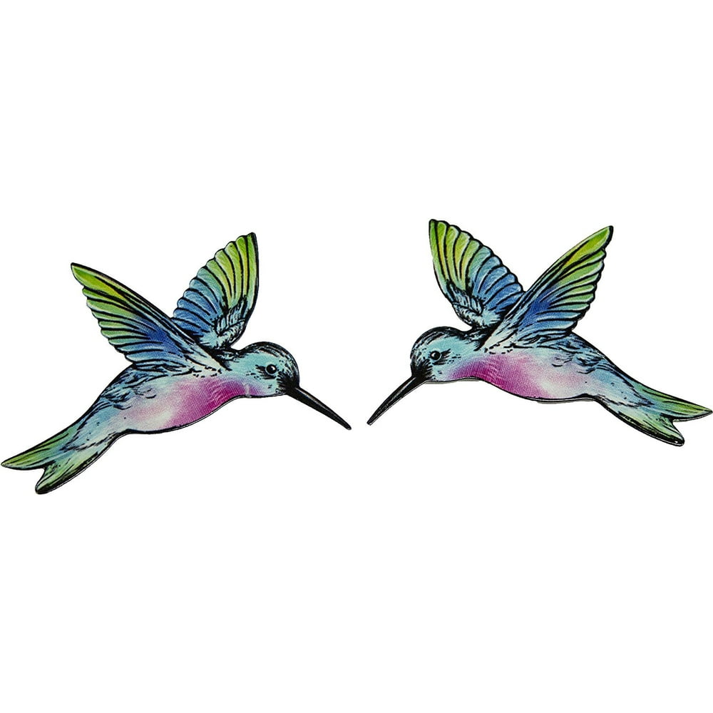 3 Inch Hummingbird Metal Screen Door Saver 2 Piece Set (Pink