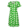 thumbnail image 5 of IROINNID Plus Size Casual Dresses For Women Daisy Printed V-Neck Short Sleeve Loose Knee-Length Dress Summer, 5 of 8