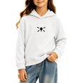 thumbnail image 3 of Ohufall 0-6T Embroidery Sweatshirt for Girls Hooded Pullover Long Sleeve Tops Solid Color Loose Comfort Fashion Casual Sweatshirts, 3 of 5