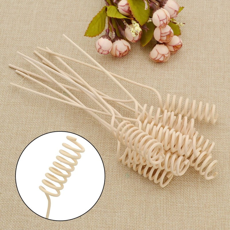 10pcs Fragrance Diffuser Rattan Long Curved Spiral Sticks Bathrooms
