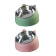 thumbnail image 1 of Contenedor de Agua y Alimentador Antideslizante Sunnimix 2 Uds para Gatos y Perros Pequeños Verde y Rosa, 1 of 8