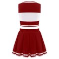 thumbnail image 3 of MSemis Kids Girls V Neck Cheerleading Dress High School Uniform, 3 of 6