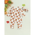 thumbnail image 4 of Halloween Newborn Baby Girl Outfit Long Sleeve Pumpkin Flower Jumpsuit Playsuit Headband 2Pcs Fall Winter Clothes, 4 of 8
