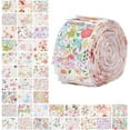 thumbnail image 1 of 40 tiras de tela precortadas de 39 x 2,6 pulgadas con estampado floral, 100% algodón, para patchwork., 1 of 9