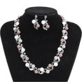 thumbnail image 5 of Women Faux Pearl Necklace Earrings Set Bridal Jewelry Set with Rhinestone (Silvery White), 5 of 5