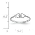 thumbnail image 5 of 14K White Gold Ring Band Themed Diamond Round AA heart, Size 7, 5 of 5