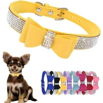 Bow Tie Rhinestone Dog Collar Cute Sparkling Crystal Diamond Puppy Kitten Pet Cat Collar for Small Dogs , Medium dogs ,Big dogs,Boys Girls