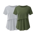 thumbnail image 2 of Vêtements de Grossesse Offres de l'Action de Grâce Liquidation Été Vêtements de Maternité pour Femmes Col Rond Manches Courtes Volants Pli Hauts de Grossesse, 2 of 5