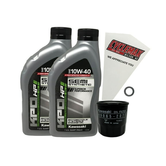 Cyclemax OEM SS 10W-40 Oil Change Kit fits 2001-2008 Kawasaki Mule 3010