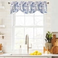 thumbnail image 3 of Blue Garden Vintage Tie Up Valance Curtains for Windows, Kitchen Curtains Window Treatments, Modern Art Building Boat Tree Short Window Shades Valances for Bedroom Bathroom Cafe 42"x12", 3 of 8