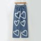 thumbnail image 1 of WILLBEST Jeans Mujer Pantalones Vaqueros Cargo Holgados Con Estampado de Corazón para Mujer, Estilo Casual, de Moda Urbana, Cómodos, Elásticos, Con Bolsillos y Cintura Alta. Grande, 1 of 4