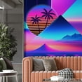 thumbnail image 4 of Idea4wall 2pcs Geometric Sunset Beach Modern Pink and Blue Tone Stylish Wall Murals, Removable Self-Adhesive Stick Wallpaper Large Wall Stickers for Home Decorative, 48"x132", 4 of 5