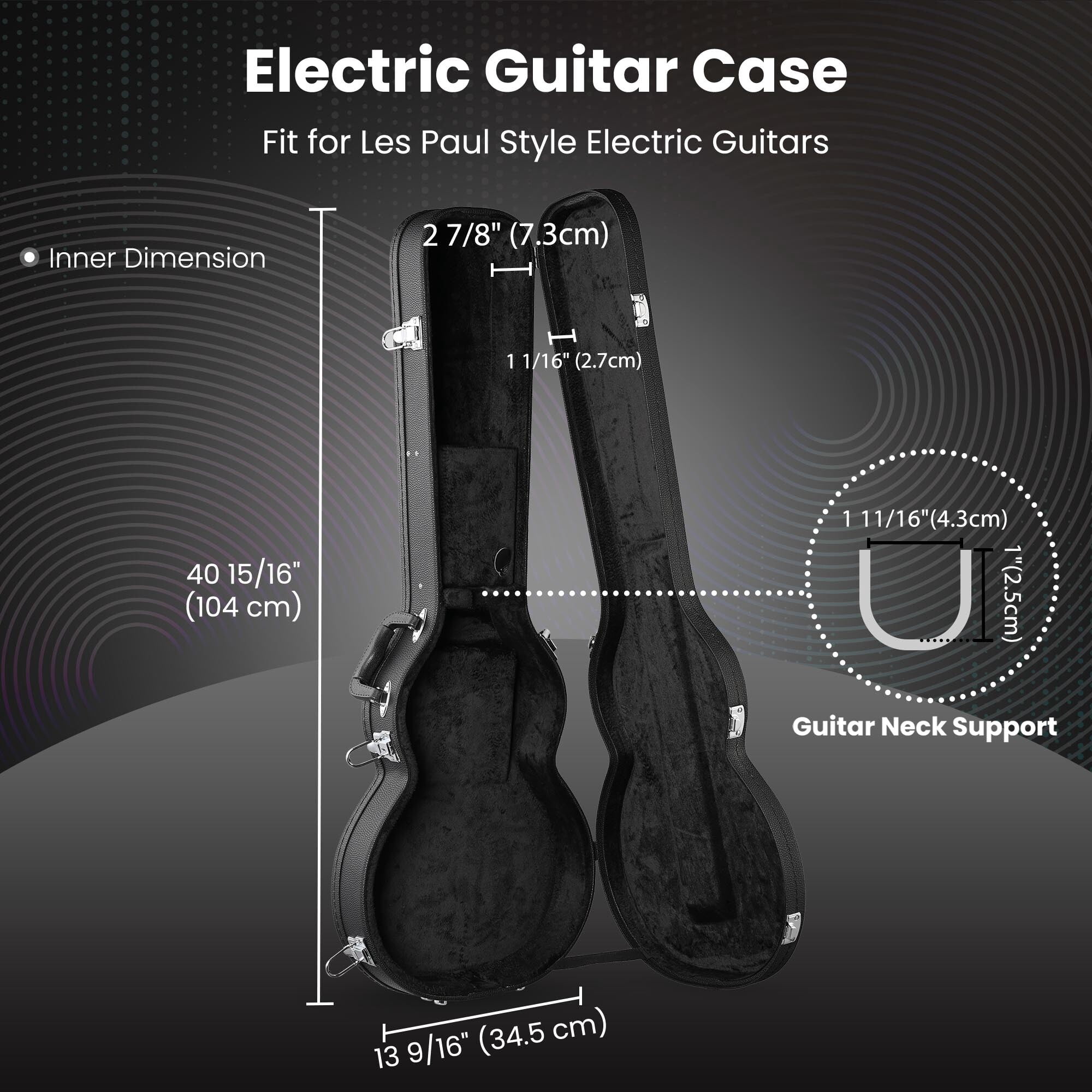 Yescom Electric Guitar Hard Case for LP Les Paul Style Electric Guitar Wooden Hard Shell Lockable