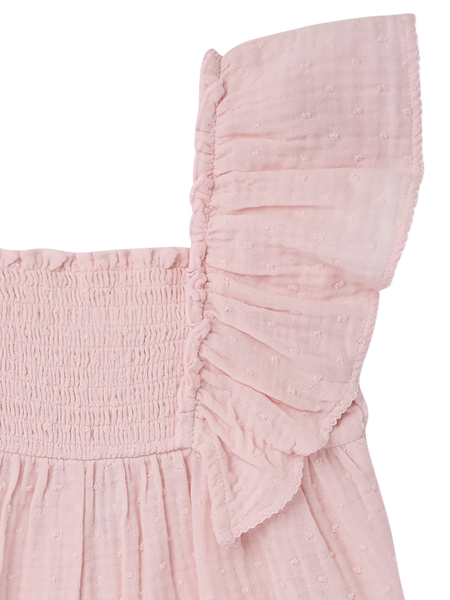 Modern Moments by Gerber Toddler Girl Flutter Romper with Smocking, Sizes 12 Months - 5T