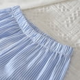 thumbnail image 7 of UngA Girl's 2 Piece Striped Outfits Bow Knot Ruffle Peplum Tank Top and Wide Leg Pants Set for Toddler Kids Summer Spring Clothes 4-5 Years,Blue, 7 of 7