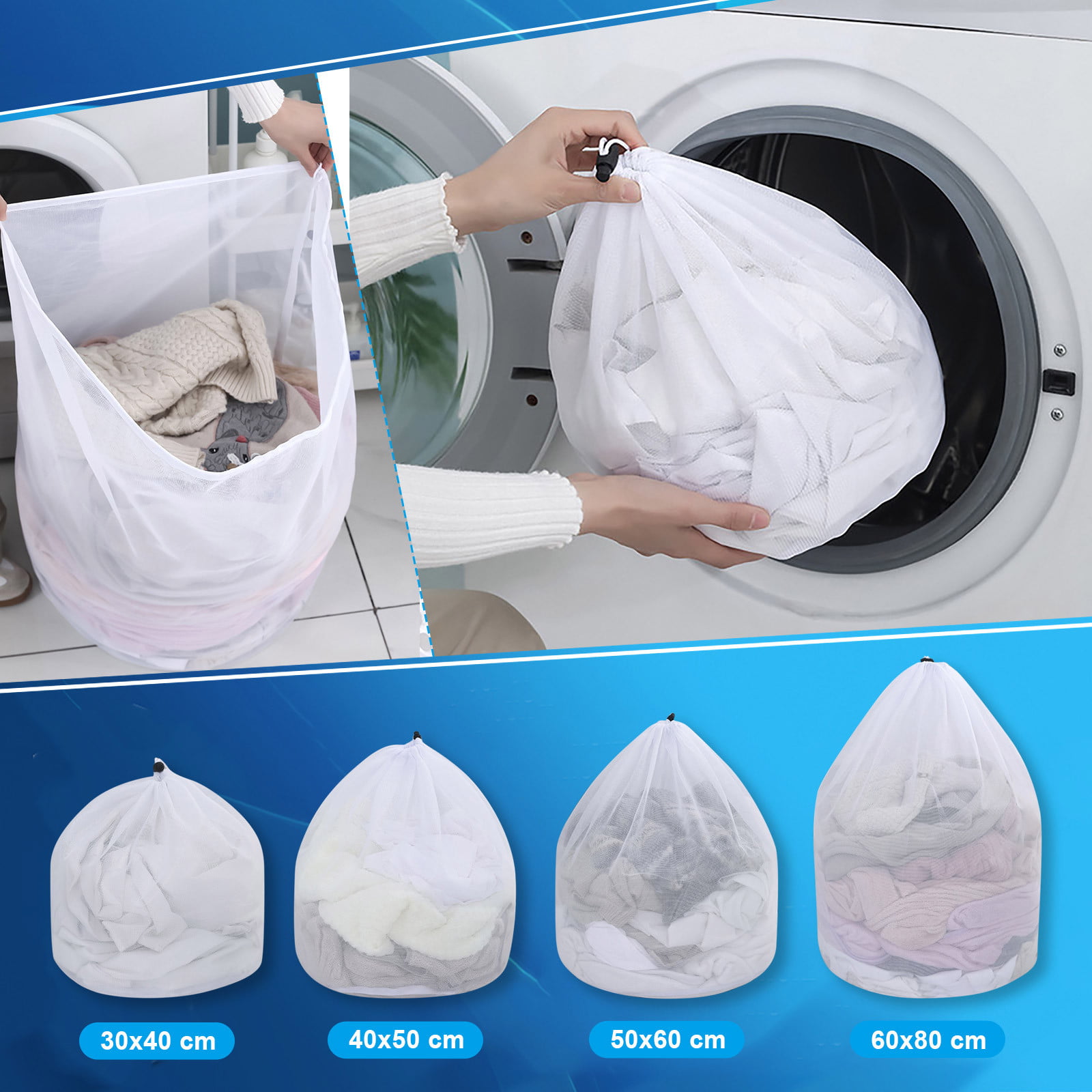 WNG Laundry Reusable Laundry Bag Mesh Bag Wash Machine Net Laundry Bag ...