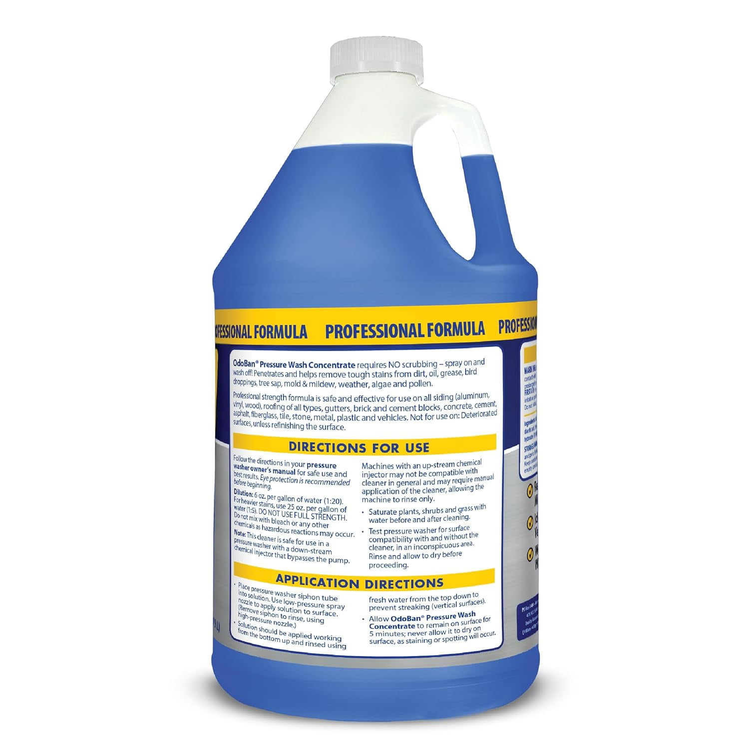 OdoBan Pressure Wash Concentrate, Detergent Cleaner for Pressure Washers, 2 Gallons