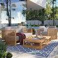 thumbnail image 3 of Modway Carlsbad 3-Piece Teak Wood Outdoor Patio Set in Natural and Gray, 3 of 8