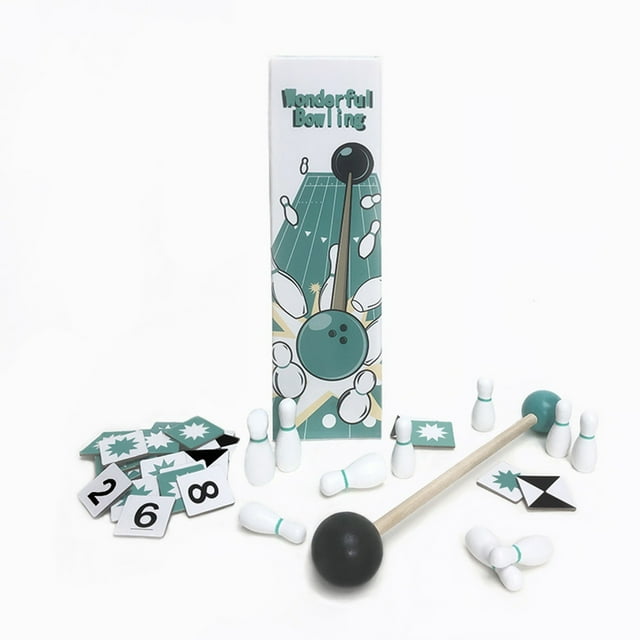 Board Game Bowling Fan Brick Tabletop Bowling Game Desktop Game Interactive Concentration Mini Bowling Set Educational Toys For Leisure Family Game