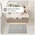 thumbnail image 2 of PABUBE Traditional Soft Gray Microfiber Shag Bath Mat, 17"x30", Non-Slip and Absorbent Bathroom Rug for Bathroom Floor, Quick Dry, Machine Washable, 2 of 10