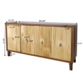 thumbnail image 4 of Llinc Store 4 Door Buffet Storage Cabinet, Carved Scatter Pattern Dining Sideboard, Combo Cabinet with Adjustable Shelves, Multifunctional Accent Cabinet Living Room Console Cabinet, Brown, 4 of 9