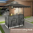 thumbnail image 2 of Gymax 3-Piece Outdoor BBQ Canopy w/ Bar Table & 2 Foldable Bar Chairs Set for Patio Gray, 2 of 10