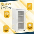 thumbnail image 4 of Kings Brand Furniture Wood Curio Accent Cabinet with Frosted Glass Door, 3 Inner Shelves, White, 4 of 8