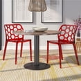 thumbnail image 1 of LeisureMod DC19TR2 Chaise de Salle à Manger Moderne Dynamique 33.75 x 19.37 x 18.75 Po, Rouge Transparent - Ensemble de 2, 1 of 1