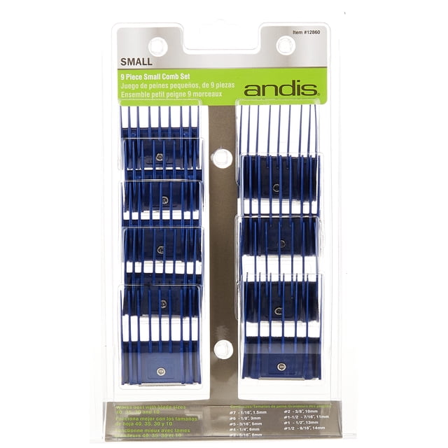 Peines Clipper Andis para mascotas pequeñas, color azul (paquete de 9)