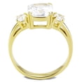 thumbnail image 3 of IP Gold(Ion Plating) Stainless Steel Ring with AAA Grade CZ in Clear for Women Clear Stone Color Style TK3674 Size 6, 3 of 4
