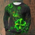 thumbnail image 2 of Camisa de Día de San Patricio Hombres de Manga Larga de Manga Larga Cuello Redondo Tops Casuales para el Día de San Patricio de los Hombres, Tejido Elástico Diario Muy Cómodo Y Súper Suave, para Fies, 2 of 6