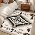 thumbnail image 4 of Boho Black Brown Runner Rug 2.7x5 FT, Non Slip Entryway Carpet, Geometric Southwestern Ethnic Vintage Washable Soft Floor Carpet Entrance Mat Non-Shedding Throw Rug for Hallway Laundry Room Bedside, 4 of 9