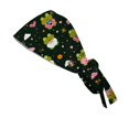 thumbnail image 4 of Voska Women's Ponytail Scrub Hat Animal Print Cotton Adjustable Work Cap Salon Restaurant Nursing Daily Full Coverage Headwrap Navy one size, 4 of 6