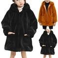 thumbnail image 5 of CPNG Girls Long Sleeve Plush Teddy Faux Fur Sherpa Jacket with Hood and Pockets Fleece Hooded Coat Kids Windproof Fall Winter Warm Soft Fuzzy Plush Outerwear, 5 of 6