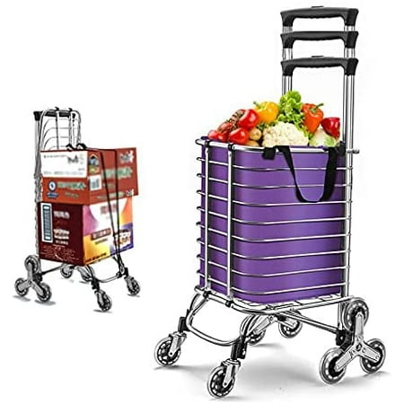 Foldable Shopping cart, 35L Large Capacity 6 Wheels Trolley, 6 Wheels ...